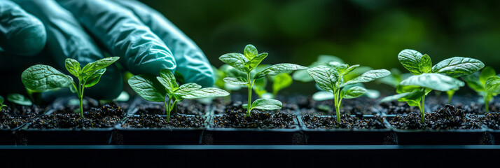 Poster - A scientific experiment showing plant growth under controlled conditions,