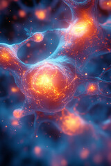 Poster - A conceptual art piece of interconnected glowing neurons,