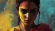© Guruji - Colorful Woman Portrait - Holi Festival