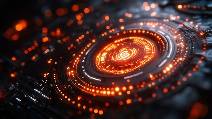 Wall Mural - futuristic technology interface: abstract digital art