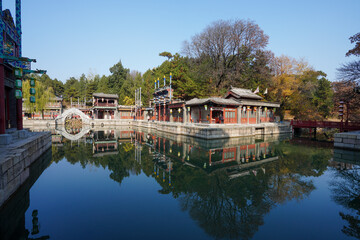 Wall Mural - Scenery of Suzhou River in Summer Palace of Beijing.