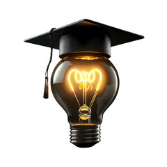 Poster - Graduation Cap on a Light Bulb Symbolizing Education and Ideas