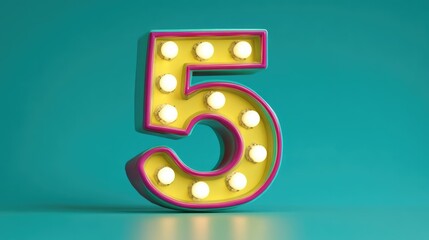 LED Lights: Number 5 Display