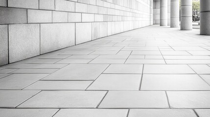 Poster - This architectural feature showcases a concrete wall with rounded corners and a horizontal line, emphasizing minimalistic design and strong contrast.