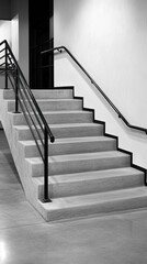 Poster - This architectural feature showcases a concrete wall with rounded corners and a horizontal line, emphasizing minimalistic design and strong contrast.