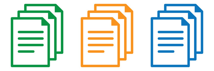 Document icon vector, Document line icon, Paper document icons set. Document icon outline vector, EPS 10
