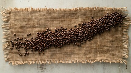 Wall Mural - Roasted Coffee Beans on Burlap