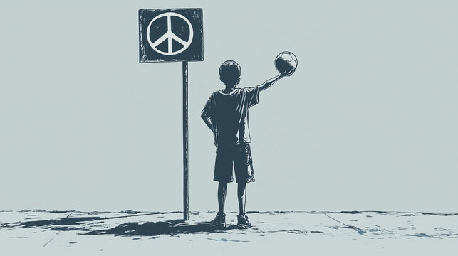 Isolated people signs and symbols for peace or sport design - abstract emblem or template