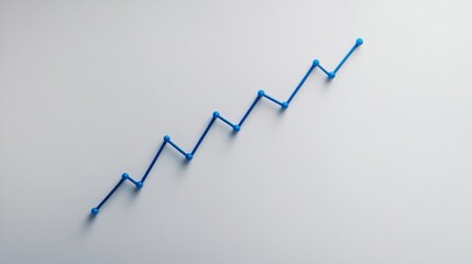 Aufkleber - Abstract Blue Line Graph Showing Increasing Trend on Light Background
