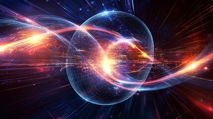 Poster - stunning visual representation of the quantum computing concept showcasing a dynamic and mesmerizing