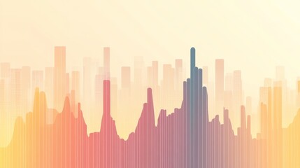 Poster - Abstract Cityscape Illustration with Colorful Stylized Skyline