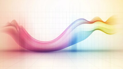 Poster - Colorful Abstract Lines Flowing in Soft Gradient Background