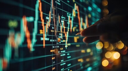 Poster - Abstract financial backdrop featuring a complex arrangement of currency market charts and trading graphs