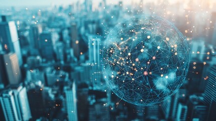 Poster - Futuristic technology enabled urban infrastructure with integrated monitoring systems tracking air conditions and public health metrics to optimize city and enhance citizen wellbeing