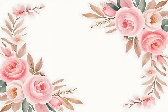 Hand painted watercolor flower background
