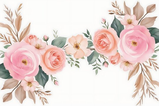 Hand painted watercolor flower background
