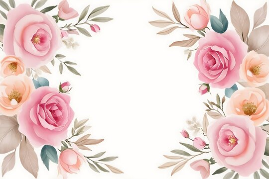 Hand painted watercolor flower background
