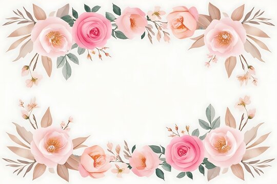 Hand painted watercolor flower background
