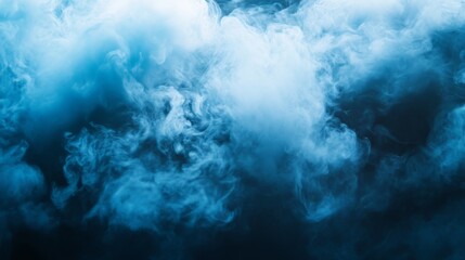 Wall Mural - Mesmerizing Blue Smoke Clouds Against a Dark Background