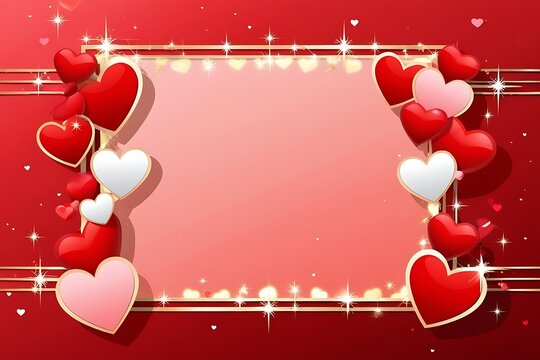 Vector Happy Valentines Day Design with Heart Roses Flower and Handwriting Letter on 
