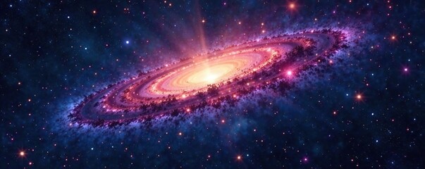 gentle glow of a distant galaxy amidst a sea of stars, nebulas, galaxy clusters, cosmos