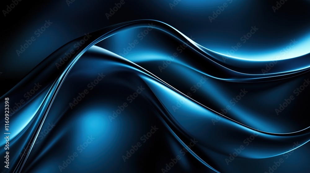 Abstract Blue Wave Design with Flowing Lines and Futuristic Texture ...