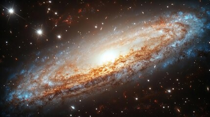 Wall Mural - majestic spiral galaxy with colorful nebula clouds and distant stars creating ethereal space landsca