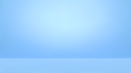 Empty studio background with smooth gradient transition from light to darker blue tones. Professional minimalist backdrop surface for product promotion, digital compositions or presentation mockup.