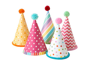 Colorful Party Hats Festive Birthday Cone Caps Celebration