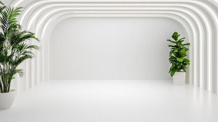 Poster - A sleek and minimalist futuristic innovation center with clean geometric shapes and lines providing a contemporary space for creators to prototype and showcase their innovative products and designs