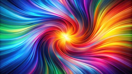 Poster - A mesmerizing abstract swirl of vibrant colors radiating from a luminous center, creating a dynamic and captivating visual experience.