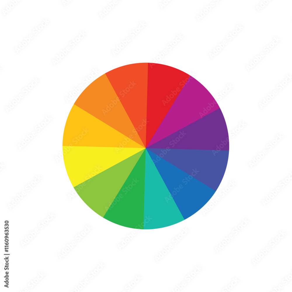 Color wheel. Color wheel vector isolated RGB and CMYK colors. Pie ...