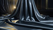 © good-J - Elegant and luxurious grey silk satin velvet fabric, soft flowing wave flow.