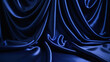 © good-J - Elegant and luxurious blue silk satin velvet fabric, soft flowing wave flow.