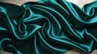 © good-J - Elegant and luxurious green silk satin velvet fabric, soft flowing wave flow.