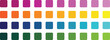 © Designflowbd - Set of colorful trendy color palettes flat template. Collection palette of color swatches for web design.