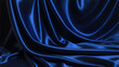 © good-J - Elegant and luxurious blue silk satin velvet fabric, soft flowing wave flow.