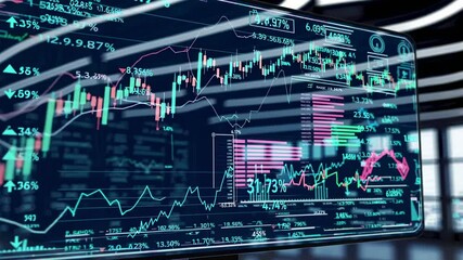 Aufkleber - Advanced stock market analysis demonstrating real-time trading data and trends in a modern financial environment