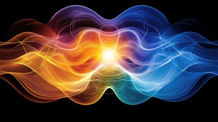 Poster - Dynamic energy waves abstract background digital art vibrant colors illuminated concept motion graphics
