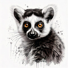 Wall Mural - lemur illustration