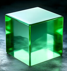 Poster - Green glass cube