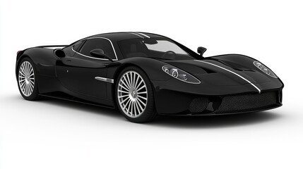 Poster - High-speed black sports car racing event urban environment 3d render dynamic viewpoint automotive concept