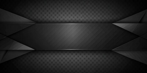 Poster - Abstract Geometric Black and Gray Design with Diagonal Stripes and Geometric Pattern