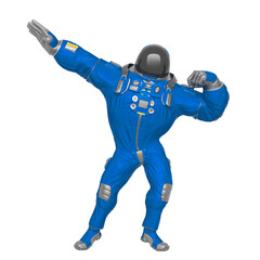 Wall Mural - astronaut cartoon is doing the artistic muscle pose