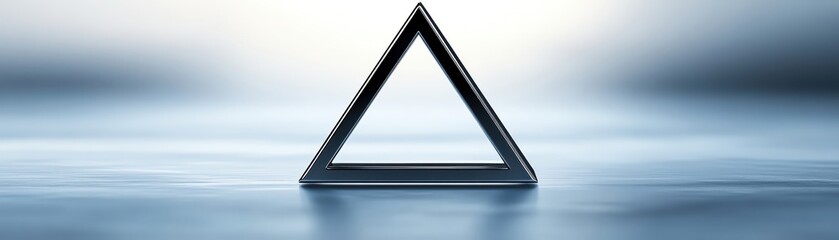 Poster - A sleek, minimalist triangular shape reflecting on a smooth surface.