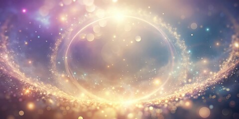 Poster - A celestial swirl of golden dust and sparkling lights creates a magical and ethereal backdrop for dreams and aspirations.