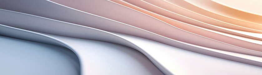 Poster - Abstract wave shapes in soft colors create a modern, fluid background for creative projects.