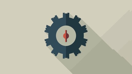 Professional Settings Gear Flat Icon for Apps and Websites