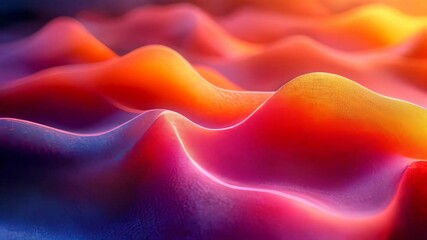 Poster - A vivid, colorful abstract image of dynamic waves in shades of red, orange, and purple, evoking energy and motion