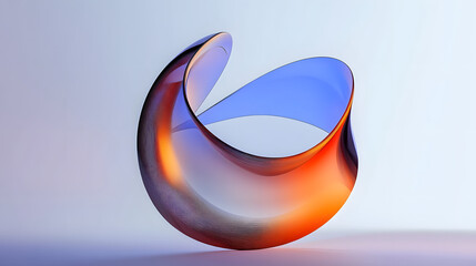 Poster - Abstract minimalist shape, light background design, 3d render